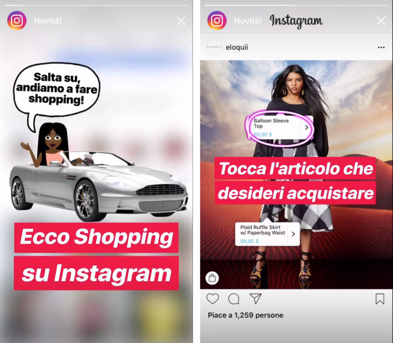 presentazione instagram shopping